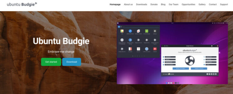 This image shows Ubuntu Budgie website